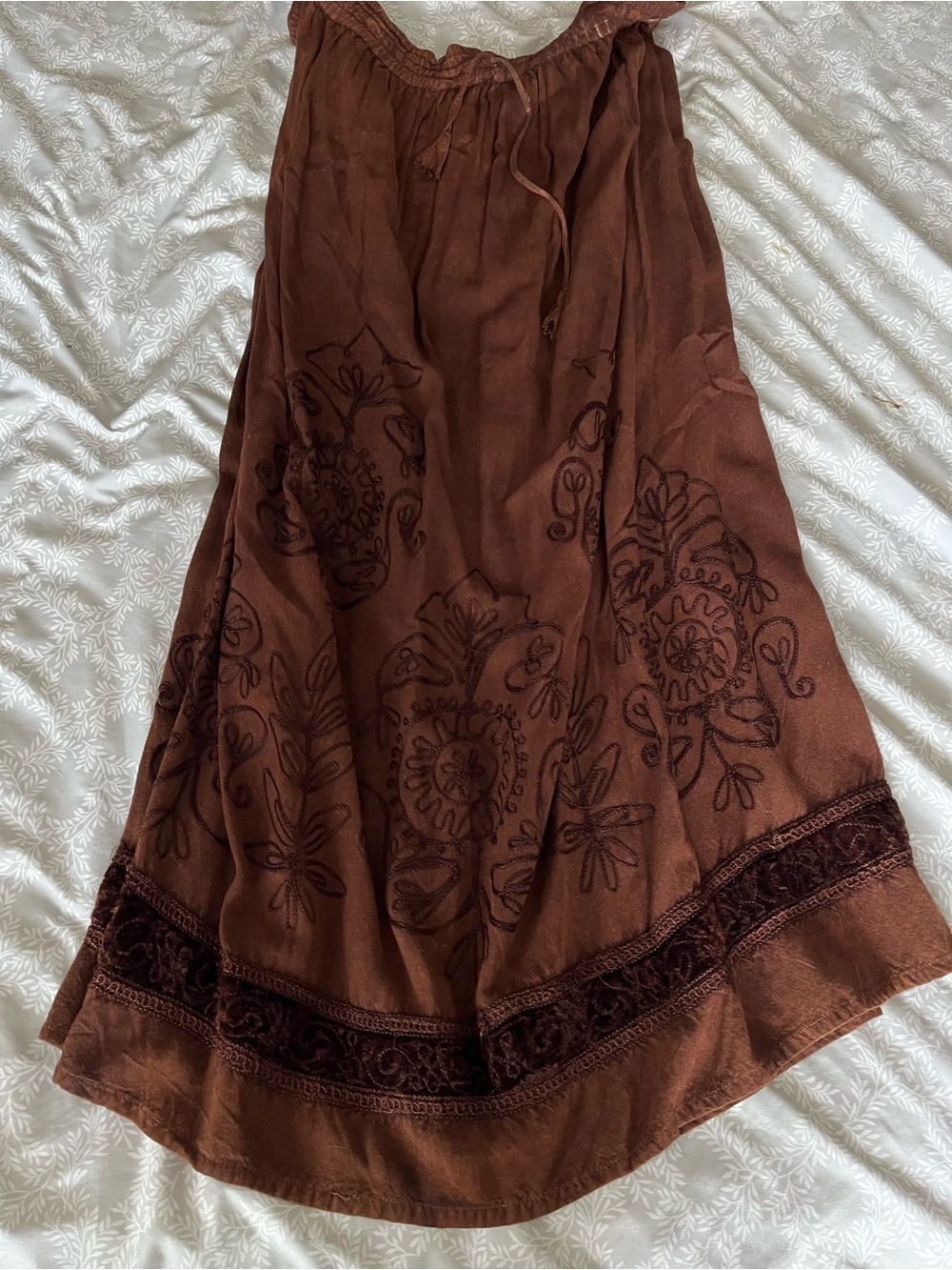 Just Cruising Brown Rayon Maxi Skirt